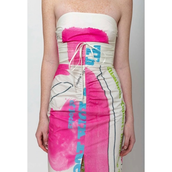🎀SOLD🎀Rachel Comey Spina Painterly Publication Strapless Dress - Picture 4 of 10